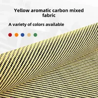Yellow and black aromatic carbon mixed fabric, carbon fiber/primary color aramid Kevlar mixed weave, plain twill 200g prepreg
