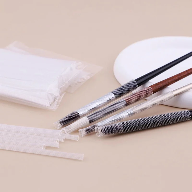 5/10/20/50pcs/set Bamboo Makeupes Brush Makeup Eyes Protective Mesh Set Rose Gauze Flower Base Beauty Beili Beveled Bk Blush