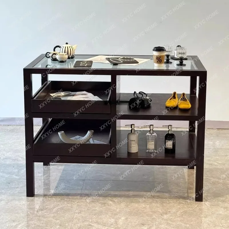 XXClothing store, Zhongdao Taiwan women's clothing store, flowing water platform, retro lacquer jewelry cabinet