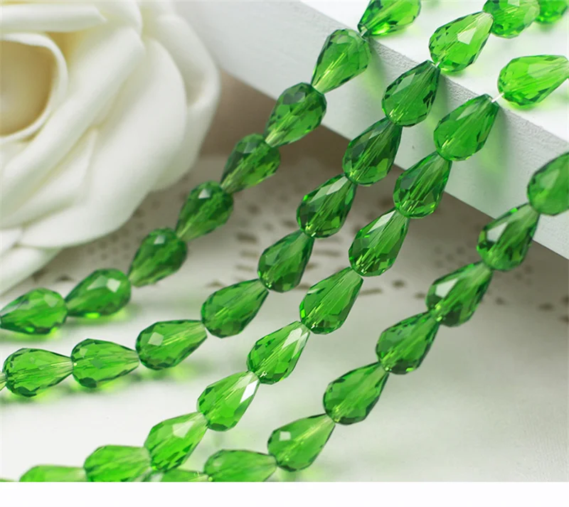 60/70PCS 8/10mm Kristall Tropfen Form Perlen für Schmuck Machen Waterdrop AB Glas Perlen lose Schmuck Perlen DIY Armbänder – Detail 14