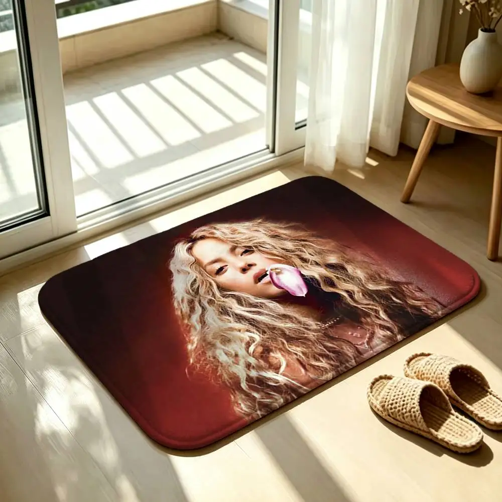 Colombian Singer S-Shakira Floor Mat Soft Non Slip for Entry Door Bathroom Indoor Home Decorative Carpet