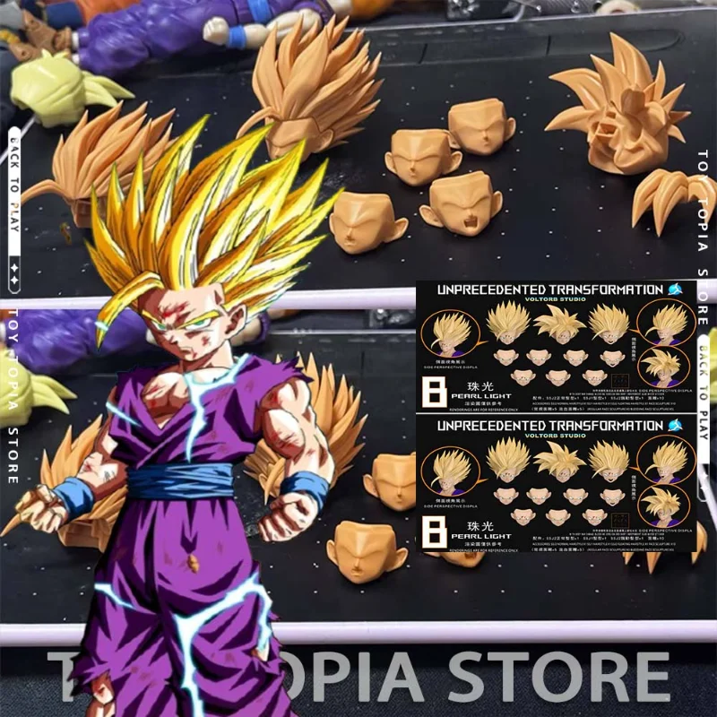 

LEFMA&RECUSTOM Voltorb Studio Dragon Ball Super Saiyan 2 Son Gohan Battle Damaged Head Accessories Anime Action Figure Toy Gifts