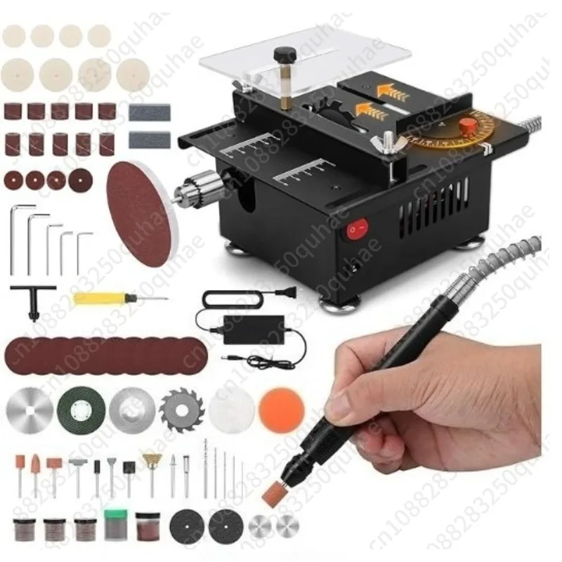 

Lifting, miniature desktop table saw DIY woodworking acrylic pvc chainsaw precision model saw