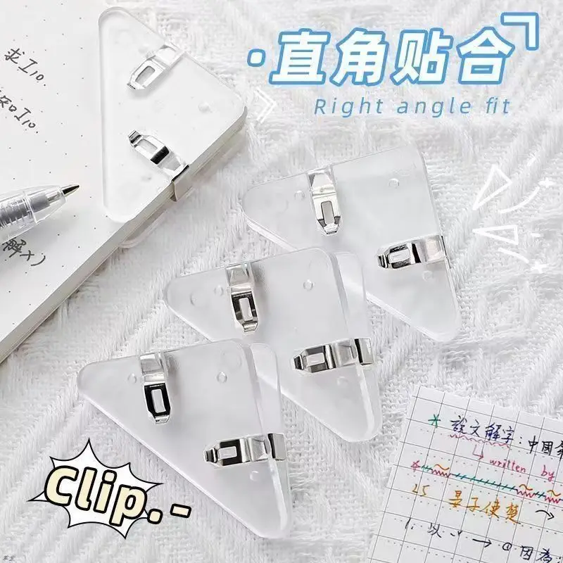 Clip triangolare per materiale scolastico, fissaggio dei file, bloccaggio della carta di prova, supporto per libri con bordo anti-arricciatura, multifunzionale