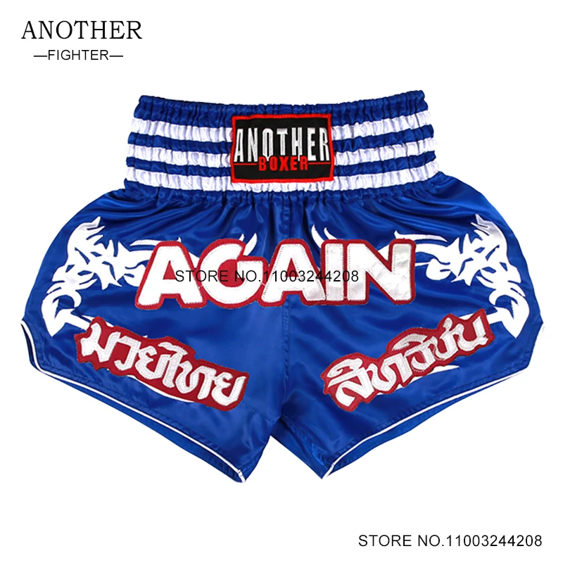 Muay Thai Short Martial Arts MMA Shorts Breathable Satin Cage Fight Grappling Kickboxing Pants Gym Kick Boxing Shorts Women Kids