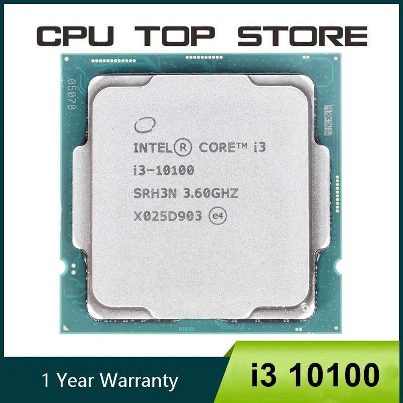 Intel Core i3 10100 3.6GHz 4-core 8-thread 65W LGA 1200 cpu processor