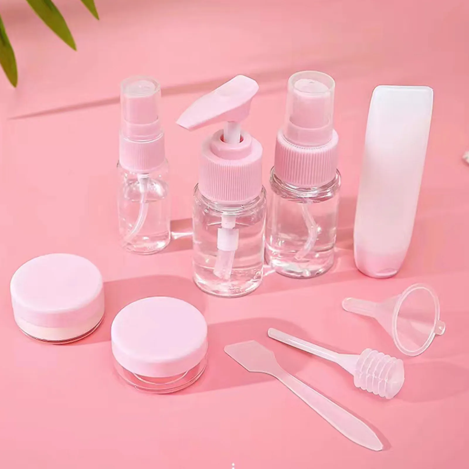 

10Pcs Empty Bottle Set Reusable Leakproof Travel Makeup Bottles Portable Shampoo Lotion Toiletries Container