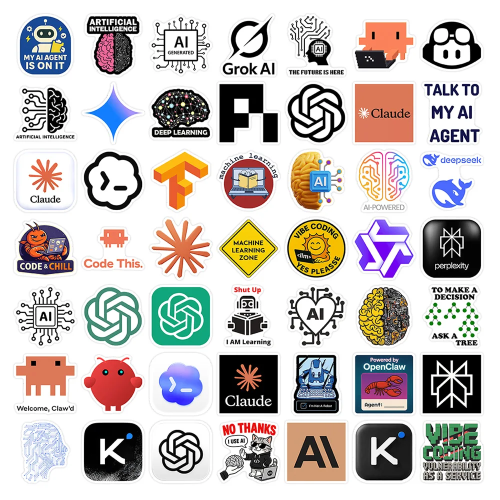 AI Claude Code Codex ChatGPT Aufkleber Hermes OpenClaw Wasserdichte Vinyl-Sticker DIY Bastelbedarf für Junk Journal Tagebuch Handy Laptop Deko – Detail 5
