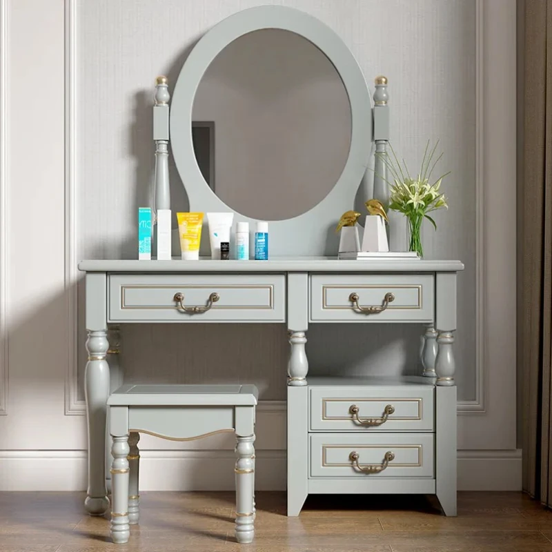 

Wood Girl Dresser Eithe Drawers Luxury Stool Modern Luxury Mirror Dressing Table Living Room Hotel Armadietto Trucco Furniture