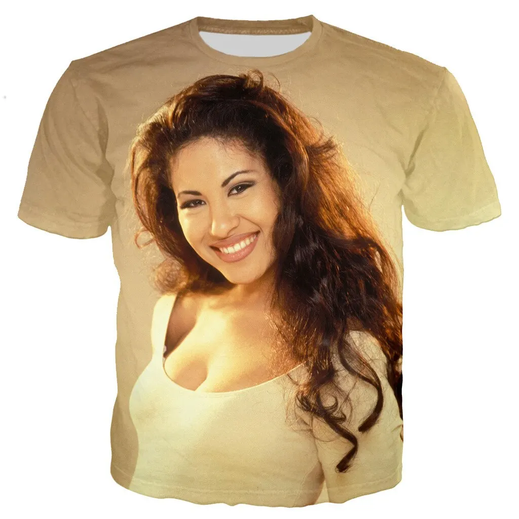 Selena Quintanilla T-Shirts Singer 3D Printed Streetwear Men Women Casual Oversized Short Sleeve T Shirt Male Tees Tops Clothing