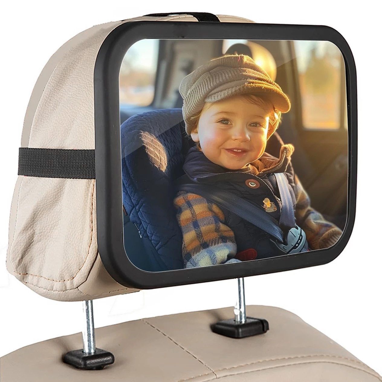 Baby Car Mirror for Rear Facing Seat, Shatterproof Acrylic Glass, Clear Wide View,Infant Mirror for Car Seat Rear Facing