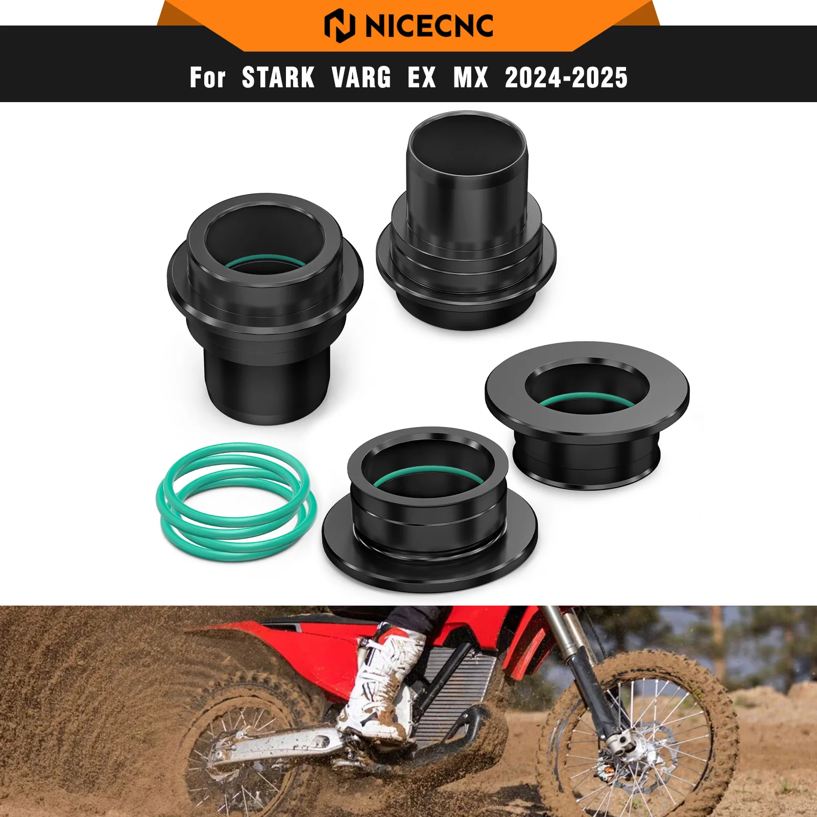 

NICECNC For Stark Varg MX Stark Varg EX Electric Dirt Bike 2024 2025 Front Rear Wheel Spacers Hub Collars Aluminium