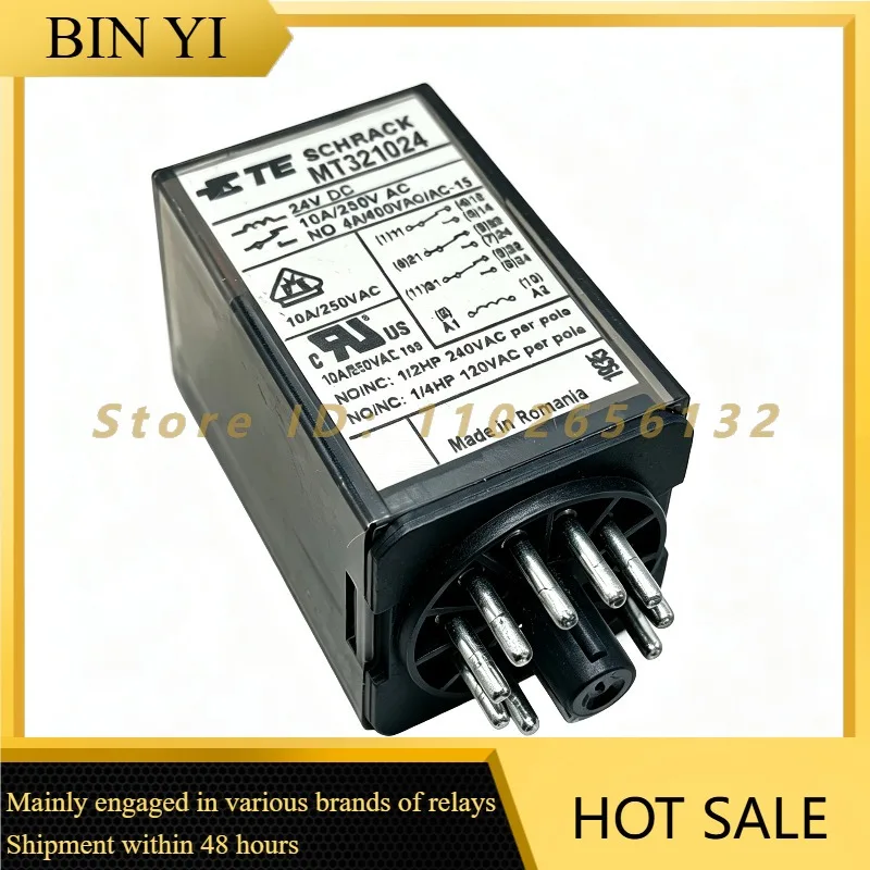 MT321024 Used Relay 24VDC Coil 10A 250VAC 11 Pin Octal Industrial Control Relay