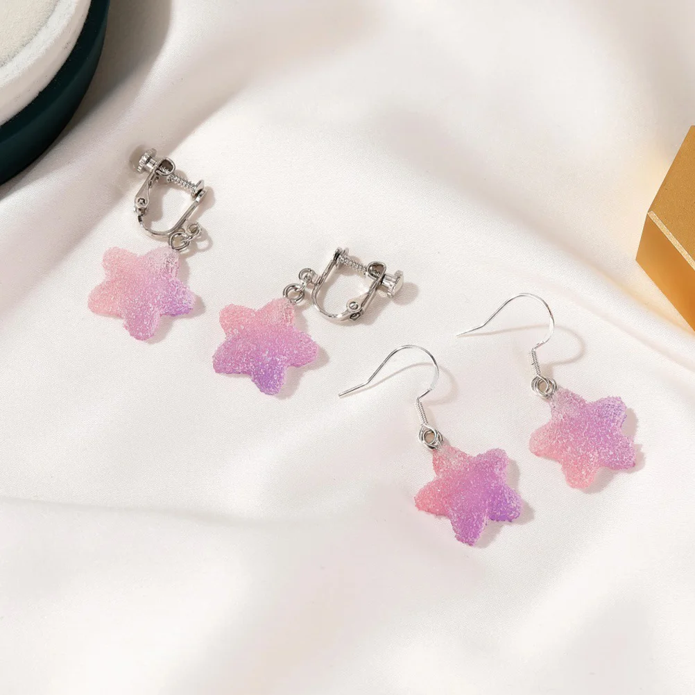 5 pares de brincos de estrela doce criativo pingente de estrela uso diário decoração de festa linda decoração de suspensão de orelha acessório de moda feminina