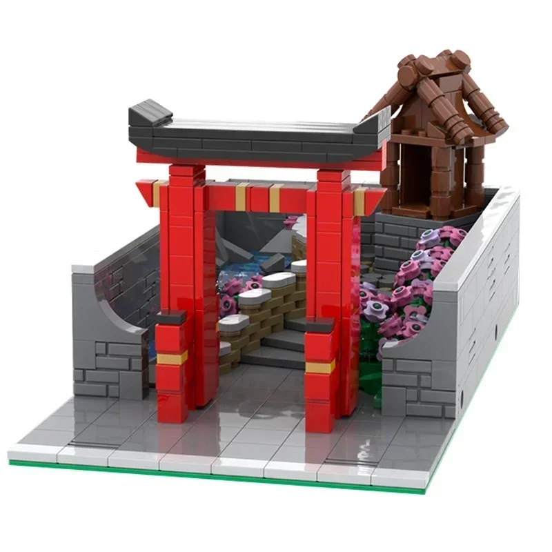 シティストリートビューモデル Moc ビルディングレンガ日本の神社庭園技術モジュラーブロックギフトクリスマスおもちゃ DIY セットアセンブリ
