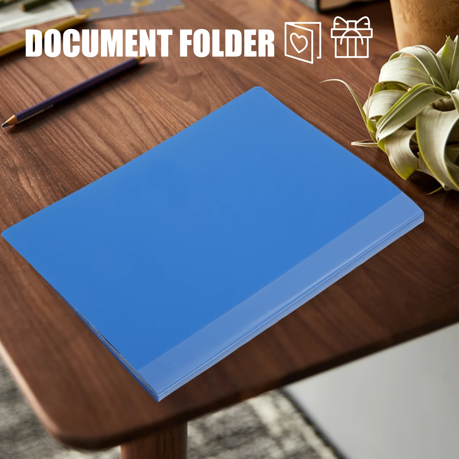 

A3 Transparent Document Display Folder Blue 20 Pockets Large Capacity PP Material File Organizer Plastic Envelopes Office