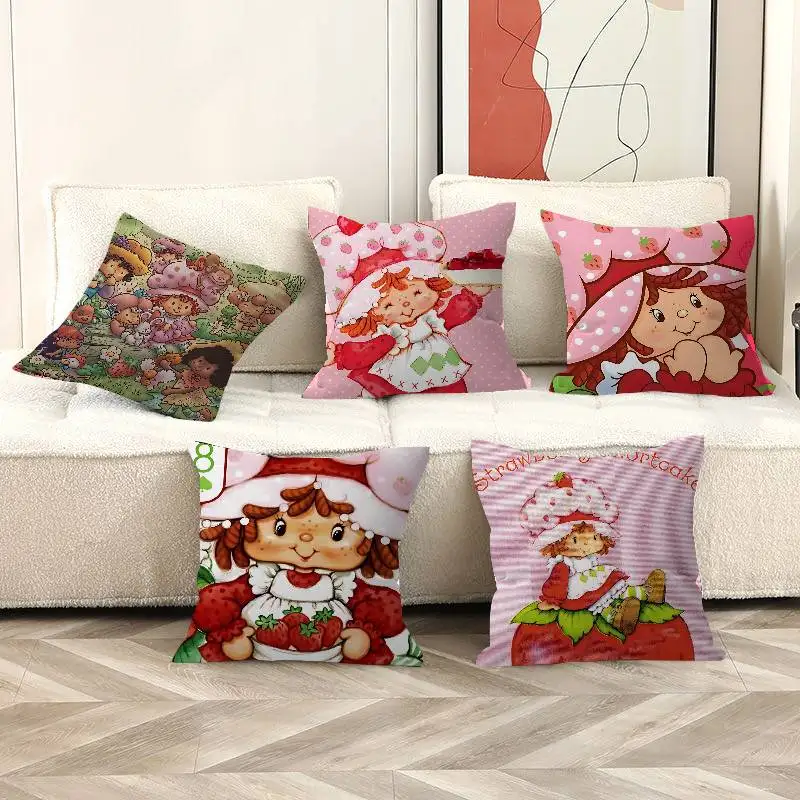 Classic Cute Doll S-strawberry S-shortcake Pillow Cushion Cover Pillowcase Living Room Sofa Home Decor Customized