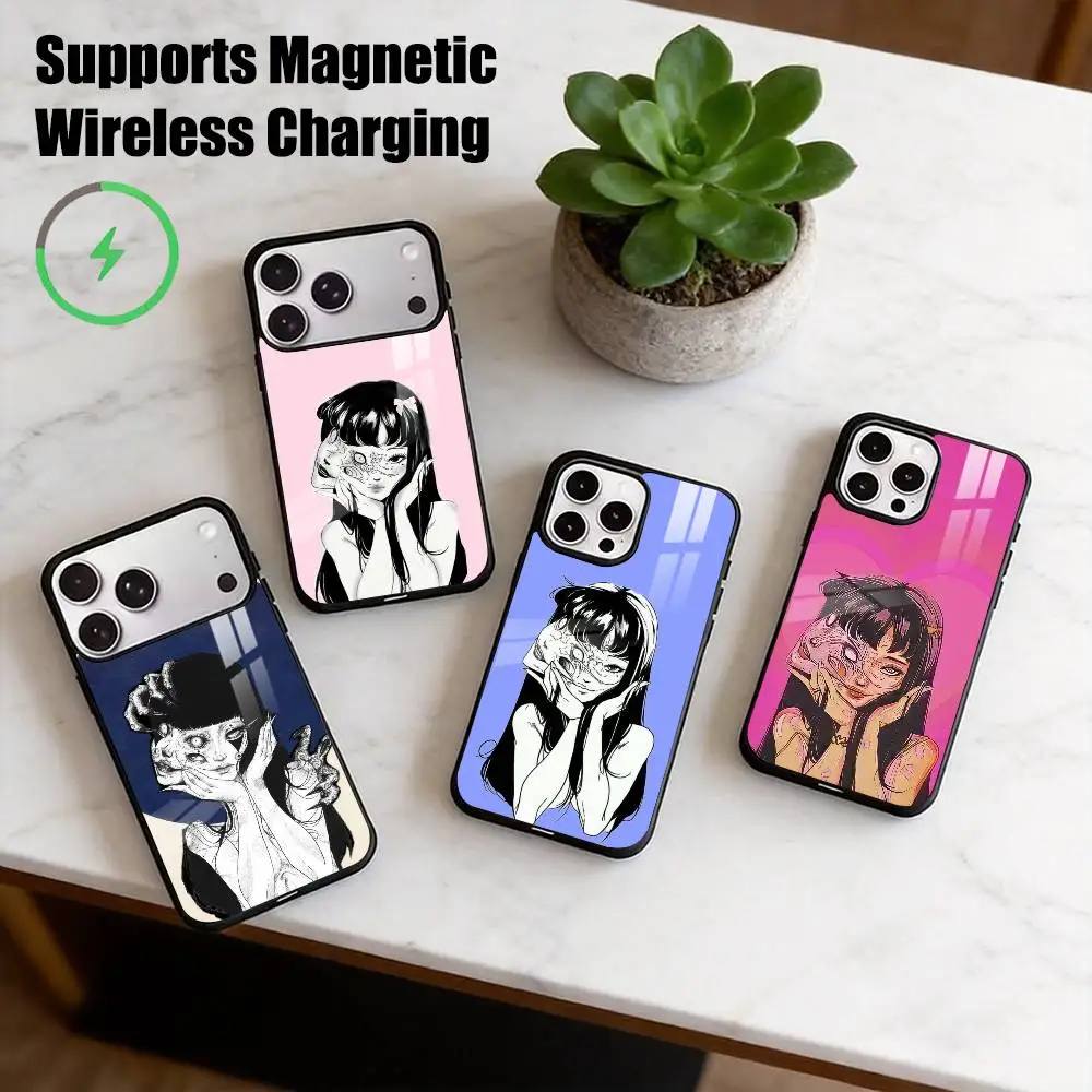 Horror Manga-Tomie-E  Phone Case For iPhone17,16,15,14,13,12,11 Plus,Pro Compatible with magnetic wireless charging Gift