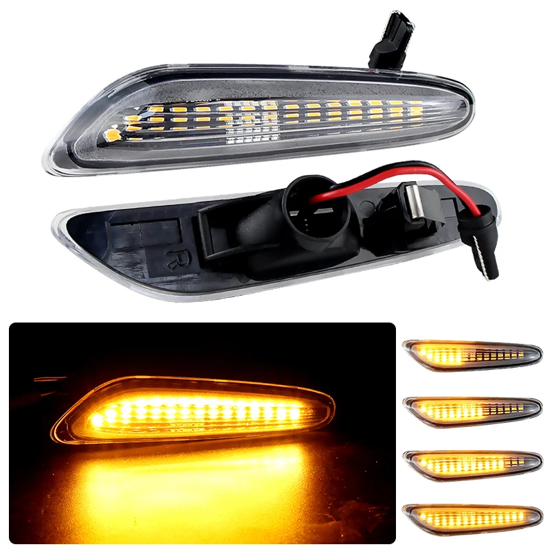 NDRUSH Feux de position latéraux à LED séquentiels de clignotant compatibles avec BMW E90 E91 E92 E93 E46 E53 X3 E83 X 1 E84 E81 E82 E87 E88, lentille fumée, lot de NDRUSH Feux de position latéraux à LED séquentiels de clignotant compatibles avec BMW E90 E91 E92 E93 E46 E53 X3 E83 X 1 E84 E81 E82 E87 E88, lentille fumée, lot de