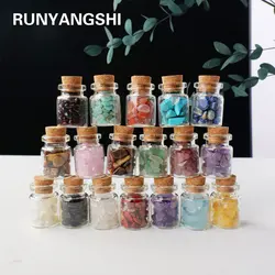 1pc Natural Crystal Healing Gemstones Gravels Drift Bottle Rose Quartz Amethyst Stone Drifting Bottle Home gifts