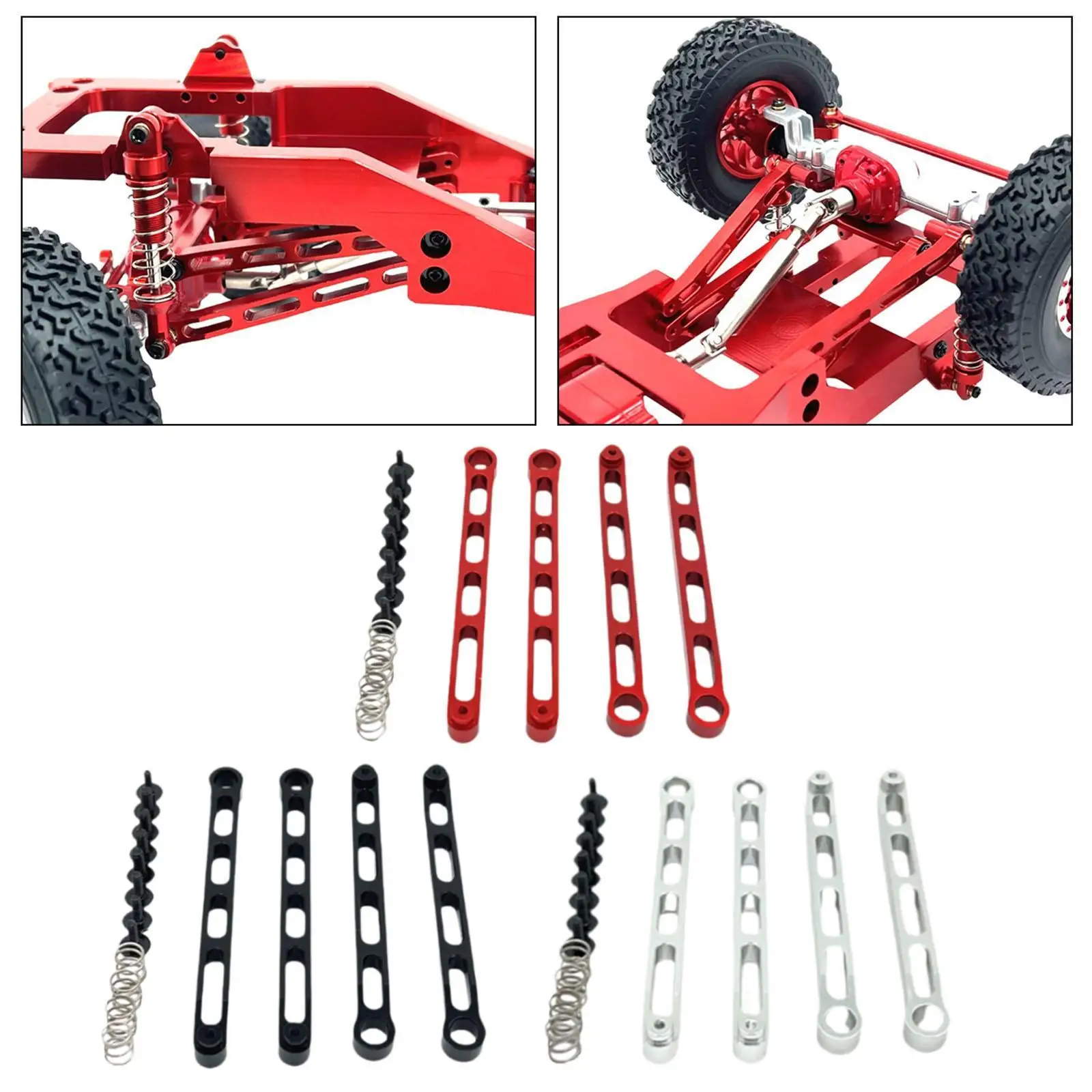 1/12 rc carro eixo dianteiro puxar haste conjunto peças de fixação quadro modificação peças reparo fácil instalação metal para mn82 mn78 lc79