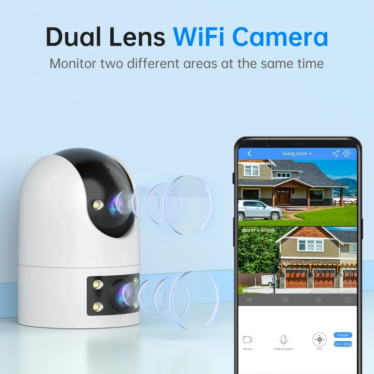Xiaomi ใหม่ 3MP 5MP กล้อง PTZ 4K Dual เลนส์กล้อง IP AI ติดตามการเฝ้าระวังความปลอดภัยกลางแจ้งกล้อง ONVIF กล้องวงจรปิดไร้สาย