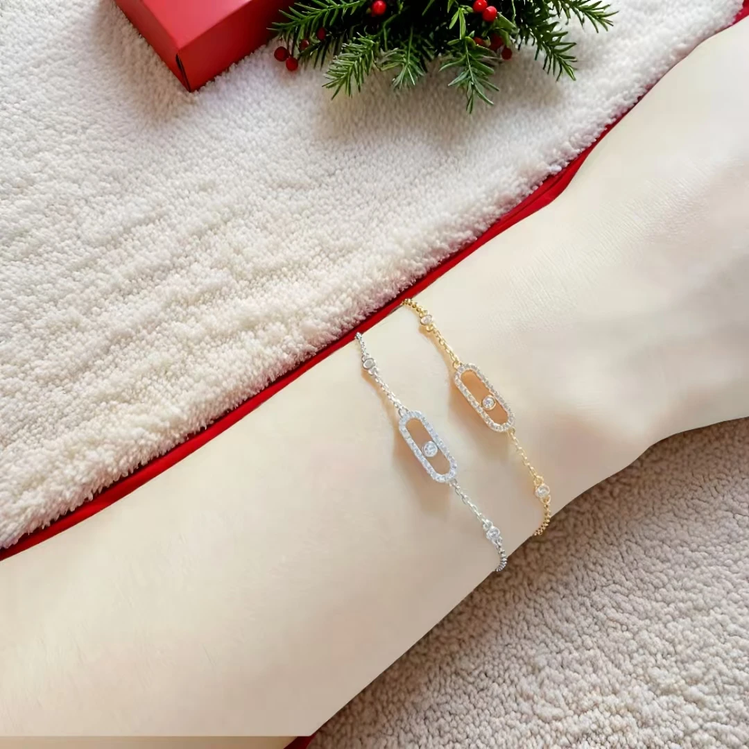 

Изысканные роскошные ювелирные изделия из серебра 925 пробы, элегантный стильный женский браслет с одним бриллиантом, подвижный круглый циркон, модный подарок на годовщину