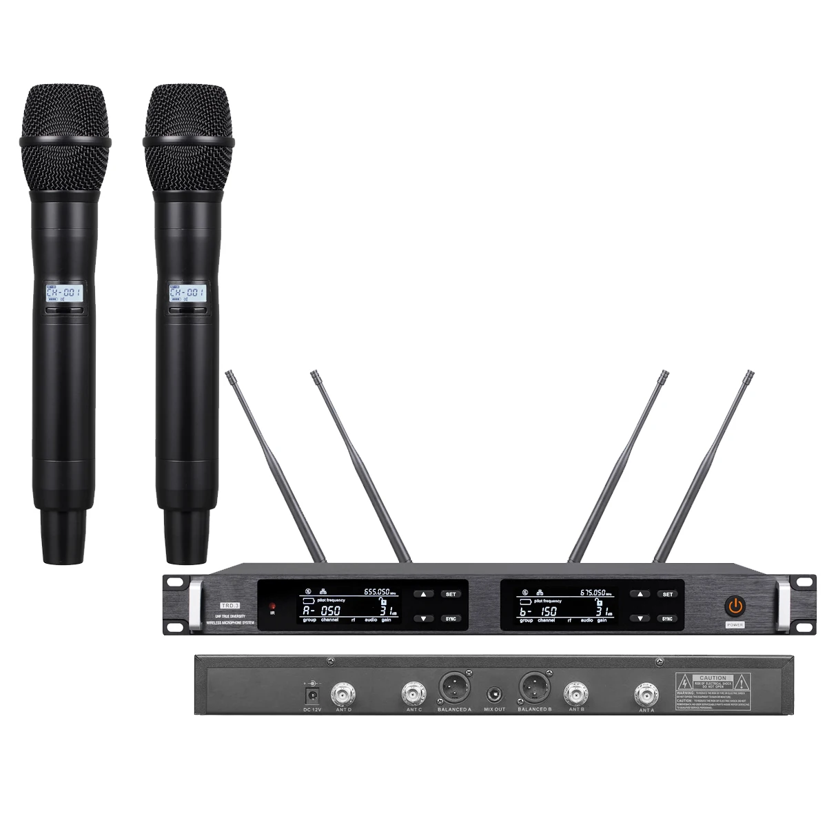 

High Quality UHF 2 Channel Wireless Microphone System ULXD24 Master with Dynamic Handheld 4 Antenna True Diversity