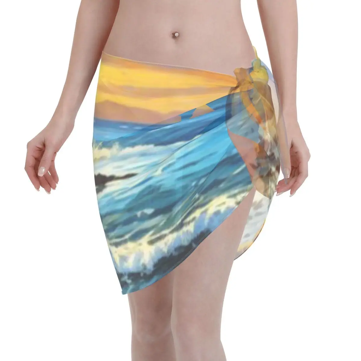 

Promotion Seascape 7 Women's Beach Wrap SkirtResort Breakfast Dress Swimwear Cover Up