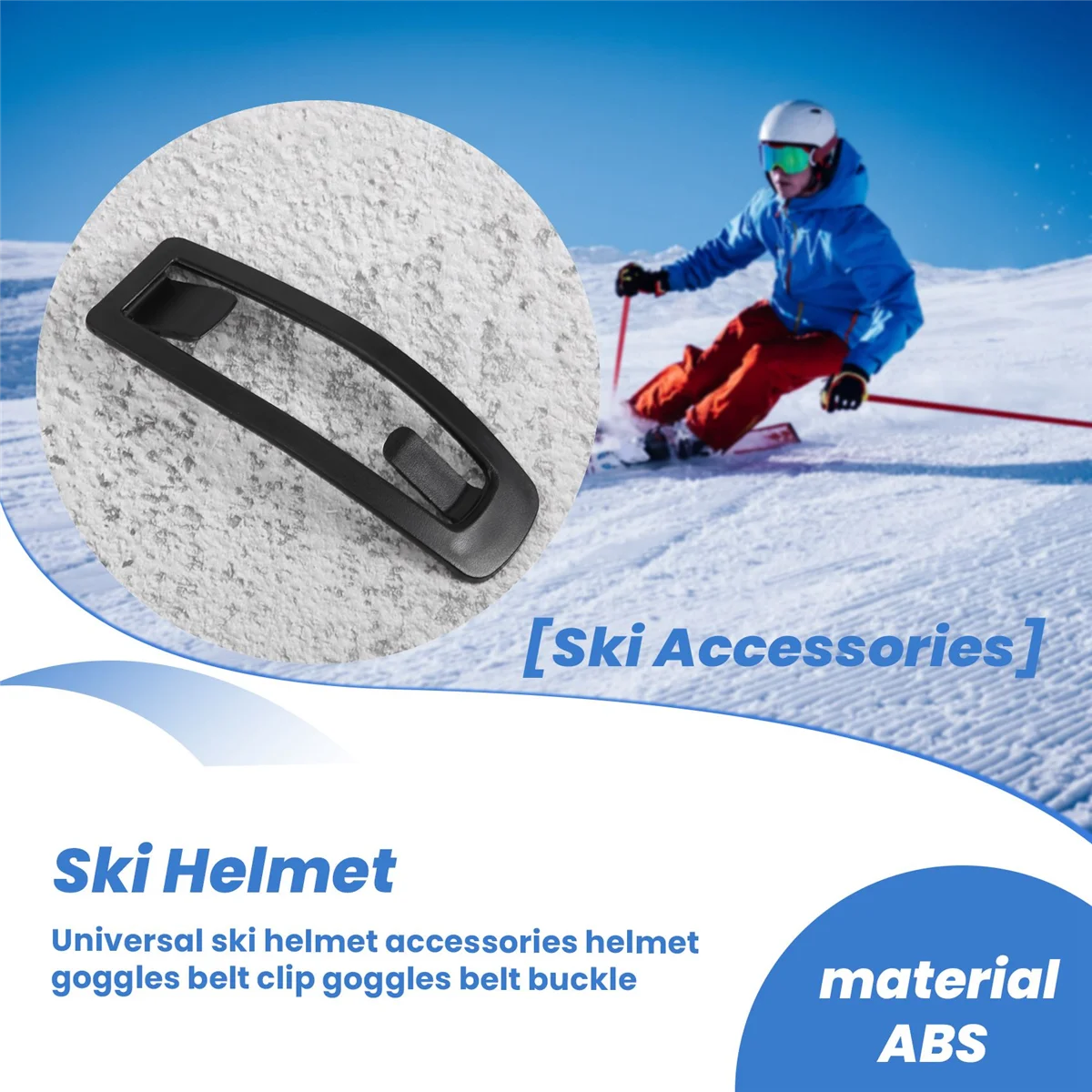 

A03V Universal Ski Helmet Accessories Helmet Goggles Belt Clip Goggles Belt Buckle