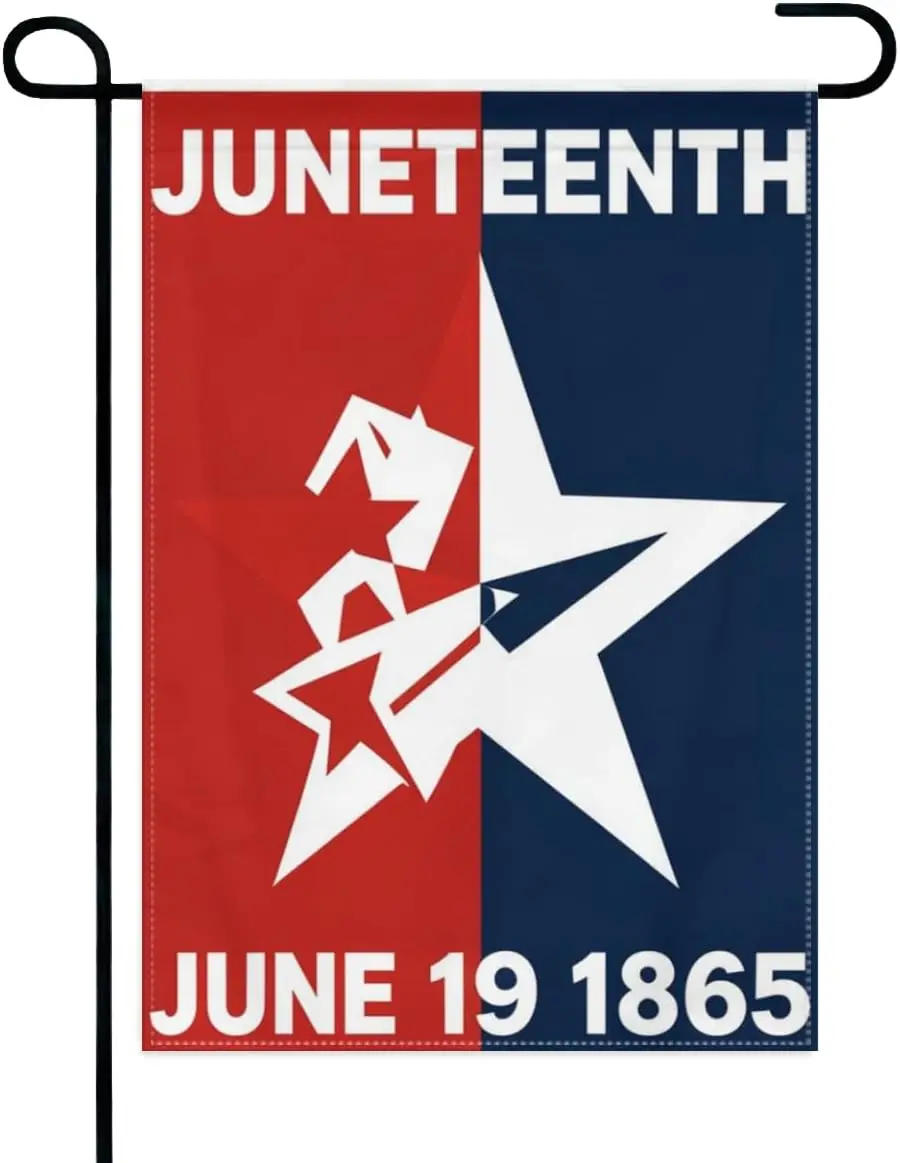 Juneteenth Garden Flag Double Sided Burlap, June 19 1865 Freedom African American Patriotic Yard Decor, 12x18 Inch PPZ