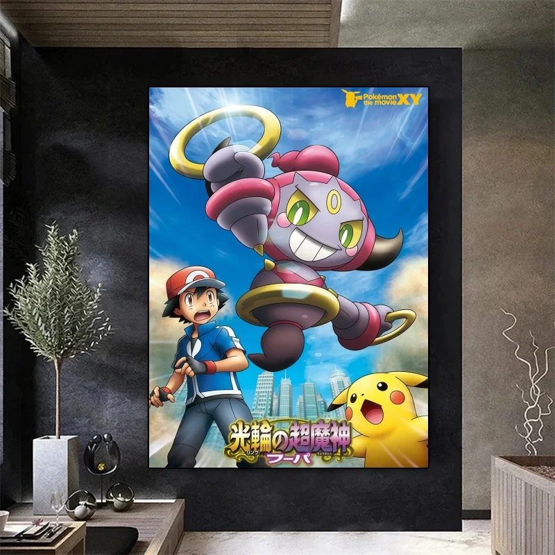 لوحة فنية جدارية قماشية من Pokémon Hoopa - ديكور أنمي حيوي لغرفة المعيشة