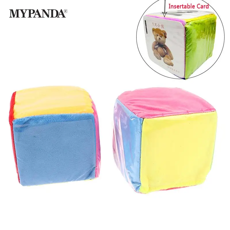 

1pc Insertable Card Sponge Dice Square Plush Toy Reduce Pressure Cube Children Enlightenment Teaching Aid Multicolor Game Dice