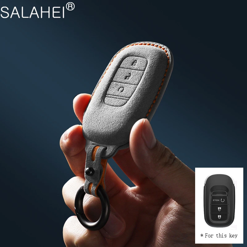 

Suede Leather Car Key Case Cover Shell for Hyundai Tucson 2021 Solaris Sonata Hybrid NEXO NX4 Santafe Dn8 2020 Accessories