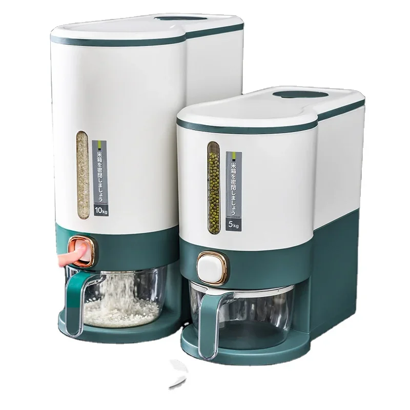 Automatic Rice Dispenser for Household Kitchen Use with Self-Sealing Rice Tank