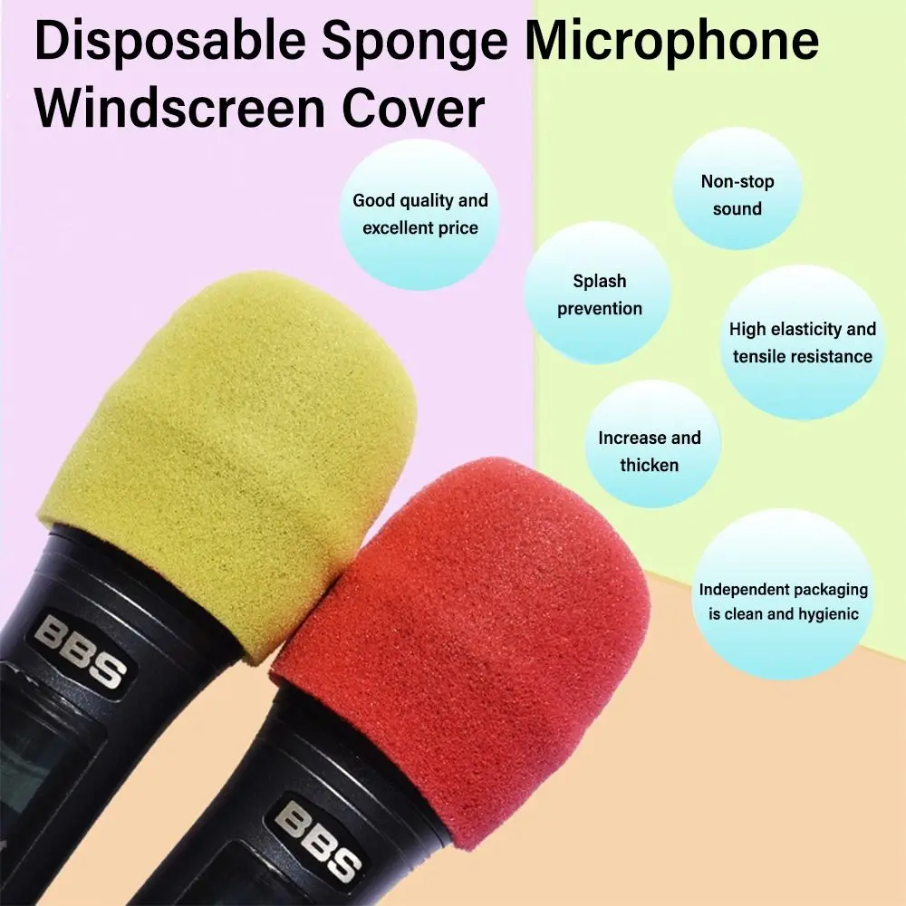 2PCS/Set Disposable Microphone Cover Sponge Mic Replacement Accessories Mic Dust Proof Covers Microphone Cap