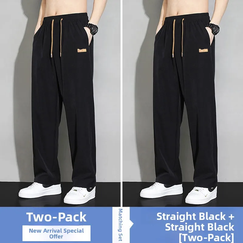 

Повседневные мужские спортивные брюки с прямыми штанинами, летние модные свободные брюки Youthful Energy Nine Points Qui Dry Trousers Faionable Str...