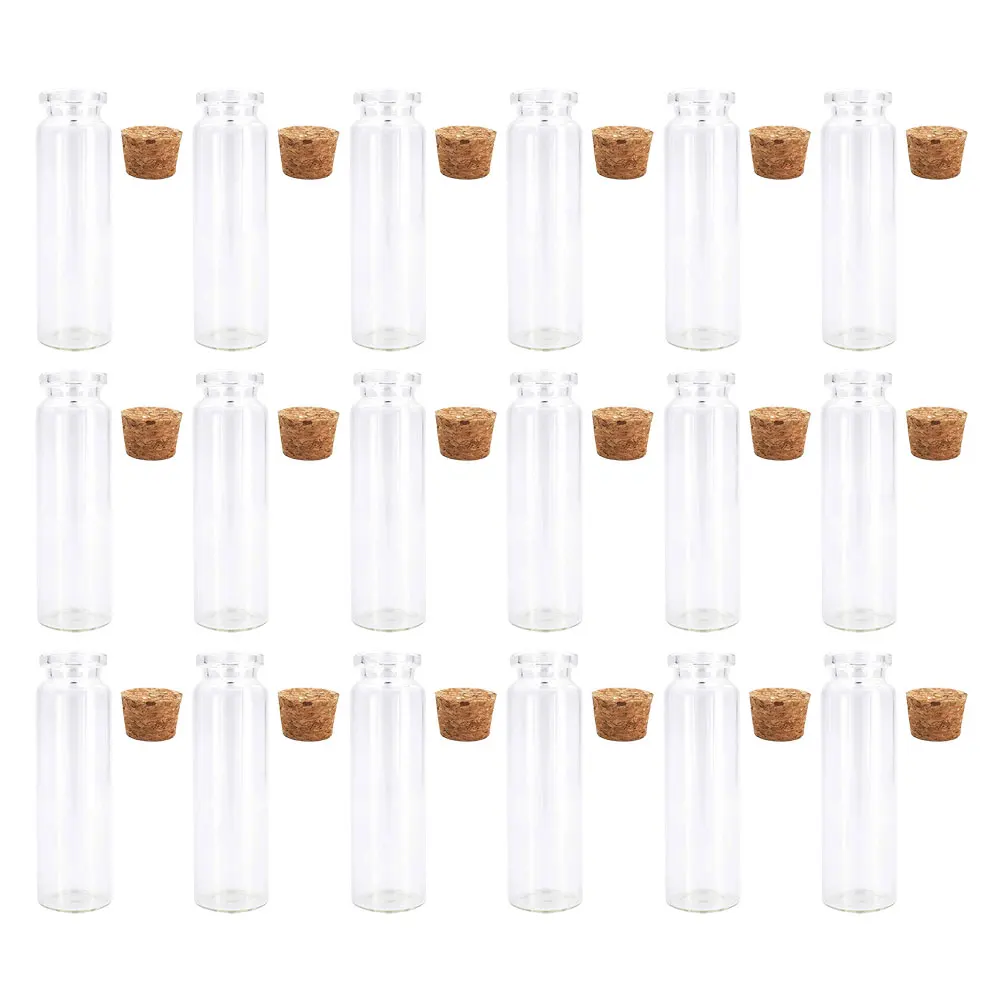 

24pcs Message Jars With Corks Small Glass Wishing Bottles Diy Decoration Storage Bottle Jar For Home Wall