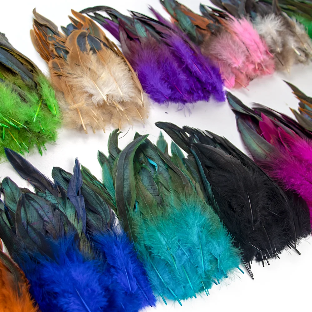 50/100/200PCS Natural Rooster Feather 15-20CM Dyeing Cock Plumage for Wedding Party Handicrafts Jewelry Accessories Decoration