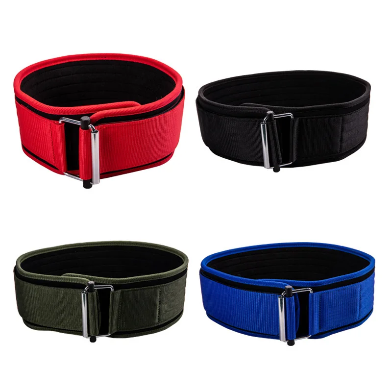 Self-locking Buckle Weightlifting Belt Fitness Adjustable Nylon Gym Workout Belts Deadlifting Squatting Lifting Back Support