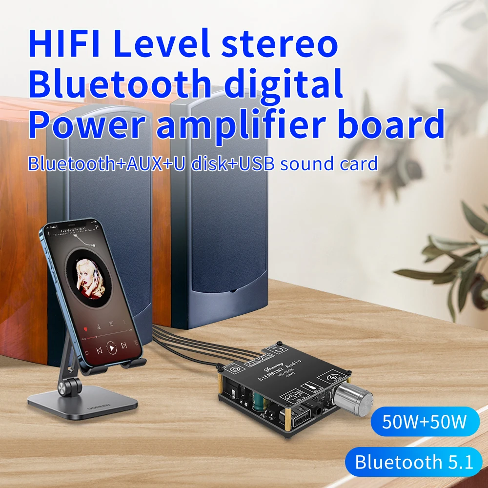 YS-C50H 50 واط * 2 بلوتوث 5.1 HIFI-level Supreme Edition 50 واط + 50 واط ستيريو بلوتوث مكبر كهربائي رقمي لوحة تركيبية المتكلم