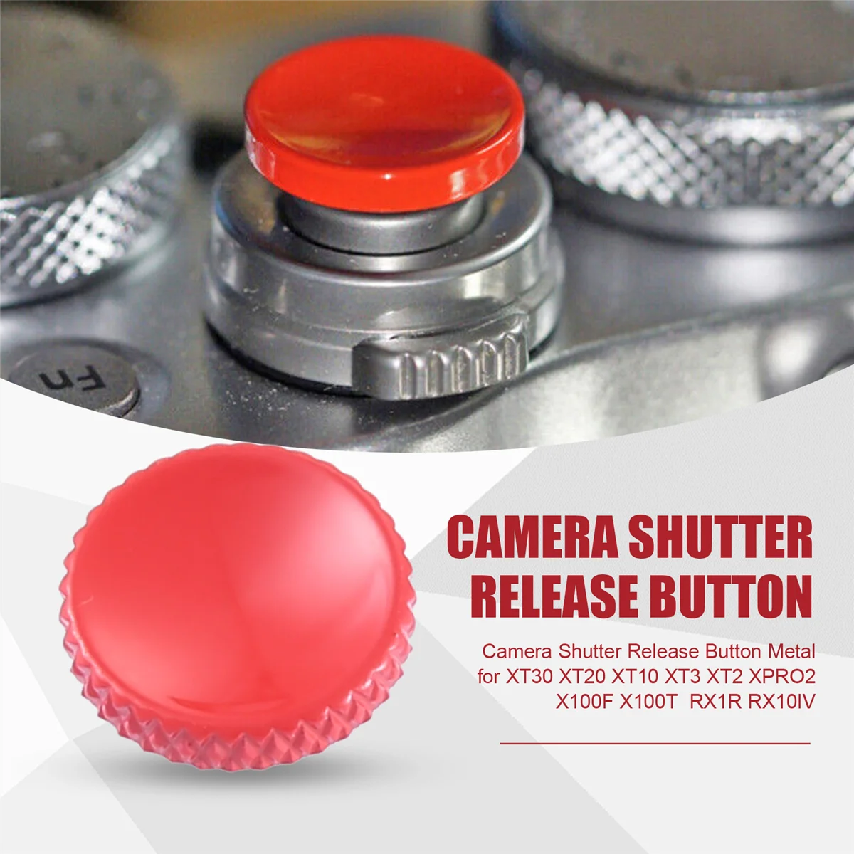 X64A_Camera Shutter Release Button for Fujifilm XT30 XT20 XT10(Red)