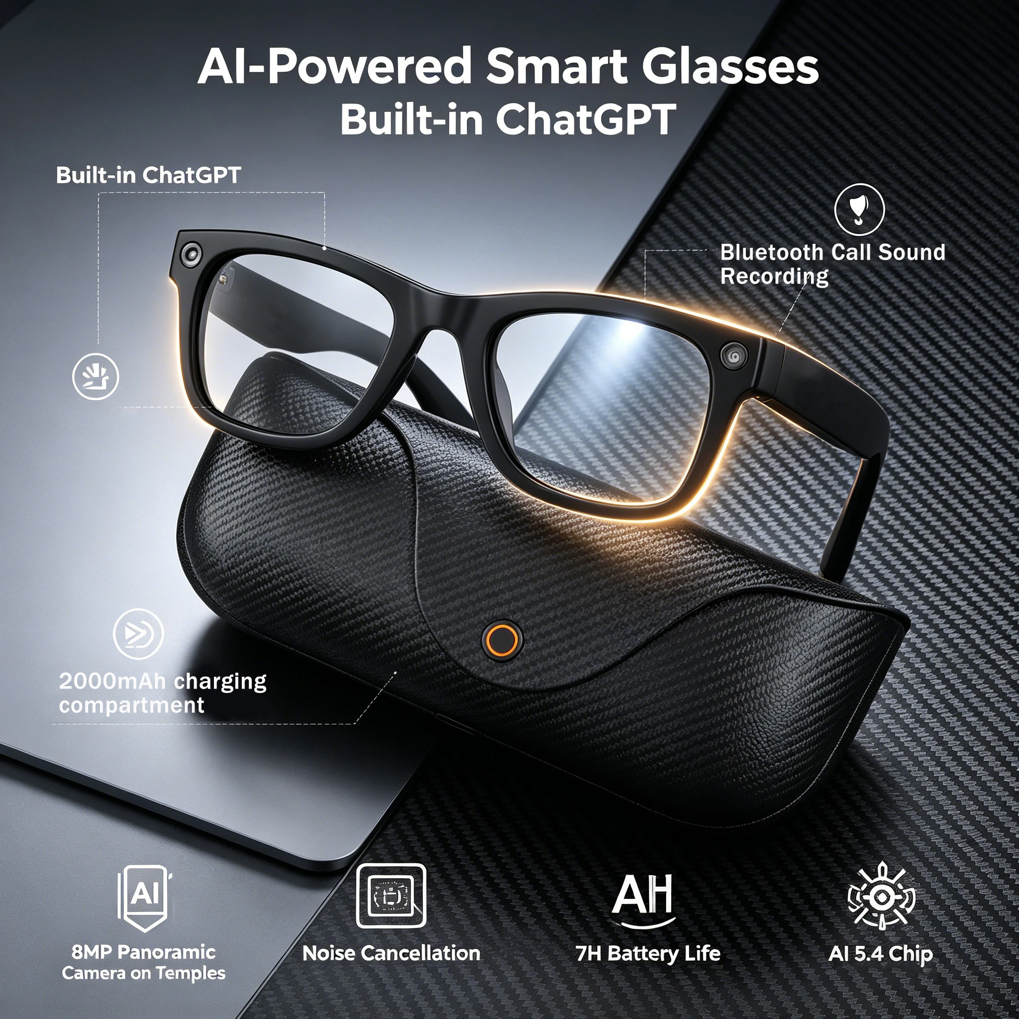 AI Smart Glasses NEW MT5 Ultra Real-time Translation Glasses 800W Pixel Camera Photo Video Recording Smart Wearable Devices