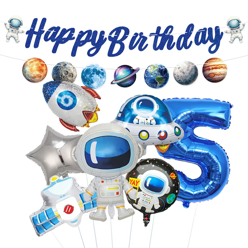 Outer Space Theme Party Decoration banner Solar System space Hanging Swirls decor Space astronaut birthday balloon decor banner