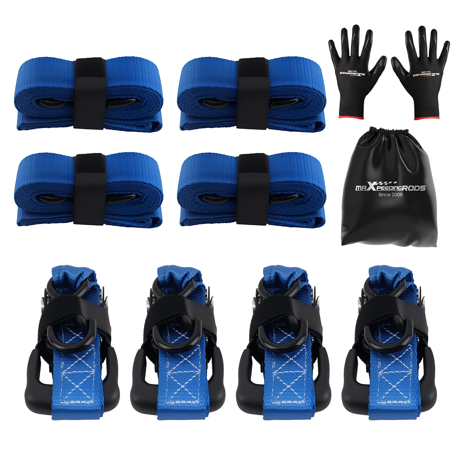 

Ремни-стяжки с храповым механизмом 1,6 дюйма x 8 футов, 5208 фунтов, синие, для грузовиков и прицепов, 1,6 дюйма x 8 футов