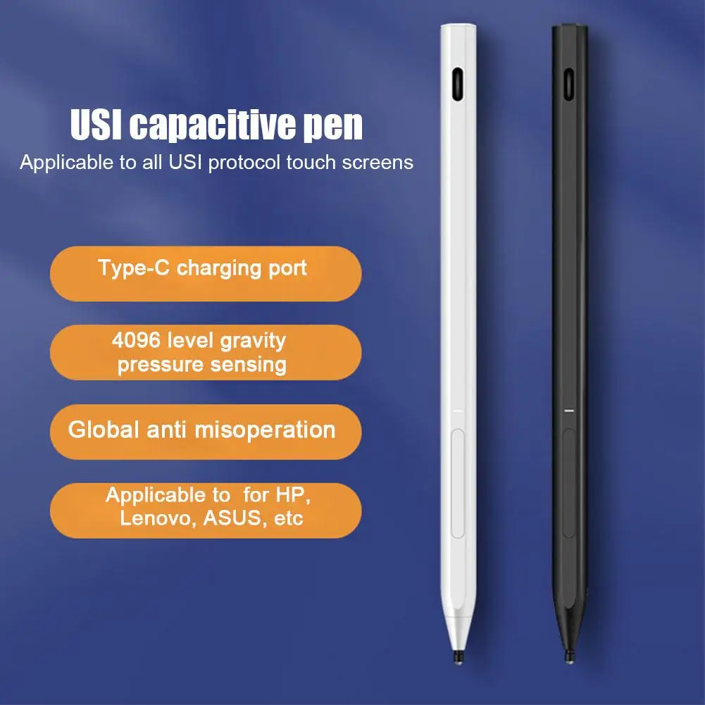 

1 Pcs USI Protocol Stylus Protocol Capacitive Pen Stylus Suitable For Google Stylus Book Tablet Type-C Handwriting Pen U8J3