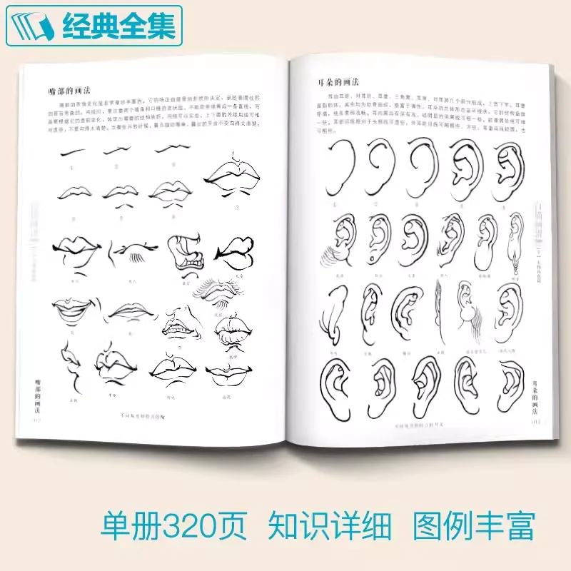 Line Drawing  Hand Penciling Painting Sketch Collection Book 5000 case Incude Figures Fish and Insects Copying Pictures