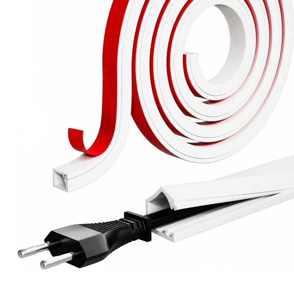 1/3 Meters Self-Adhesive Cord Management Channel Flexible Material Anti-Extrusion Floor Cord Organizer Cover