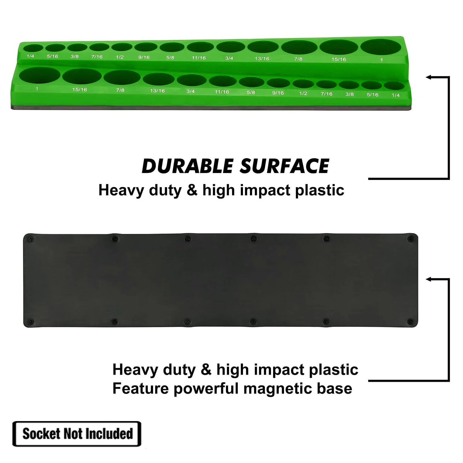 3 قطعة مجموعة حامل تخزين منظم المقبس المغناطيسي 1/4 "3/8" و 1/2 "متري SAE