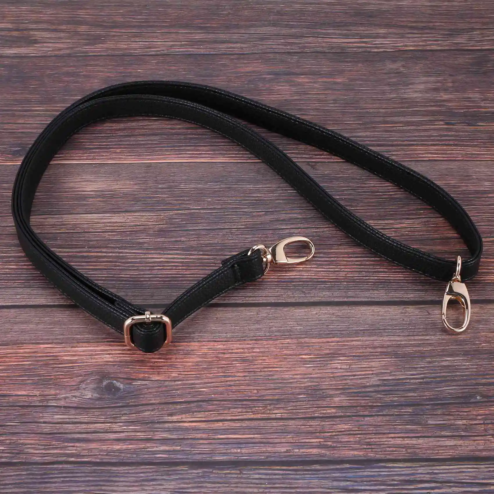 ABQR DIY حقيبة جلدية بديلة بحزام كتف ومقبض للجسم قابل للتعديل 140*2 سم، أسود